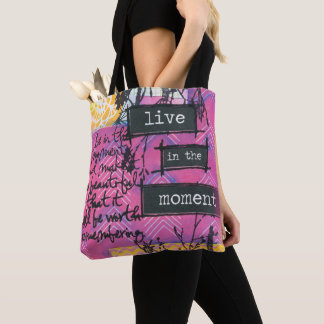 Leef In Het Moment Inspiratie Boodschappentas Tote Bag