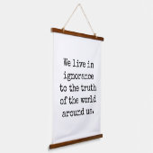 Leef in Ignorance Wood met wandtapijt Hangend Wandkleed (Gebogen)