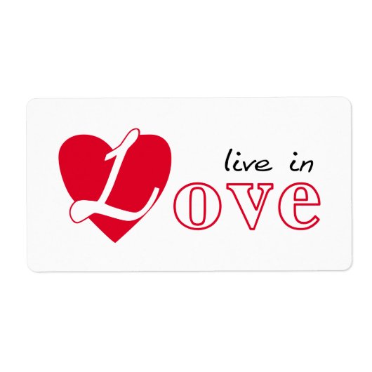 Leef in liefde etiket (Voorkant)