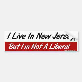 Leef in NJ, geen liberaal Bumpersticker