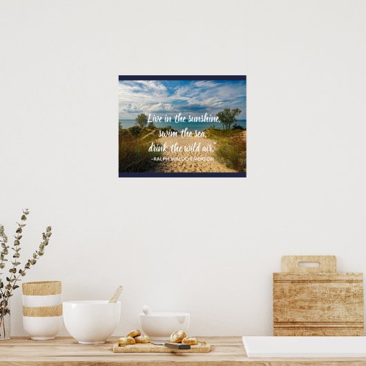 Leef in Sunshine Quote Poster (Keuken)