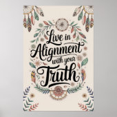 Leef in uitlijning met je waarheid Boho Design Poster (Voorkant)
