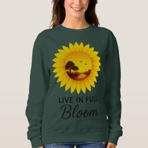 Leef in volle bloei Zonneschijn zonnebloem Inspire Trui