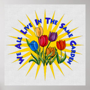 Leef in vredestuin poster