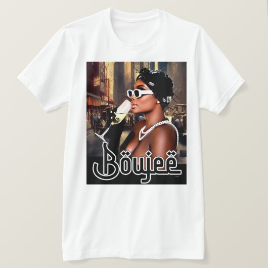 "Leef je beste leven in Boujee Chic" T-shirt (Design voorkant)