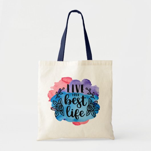 Leef je beste leven tote bag (Voorkant)