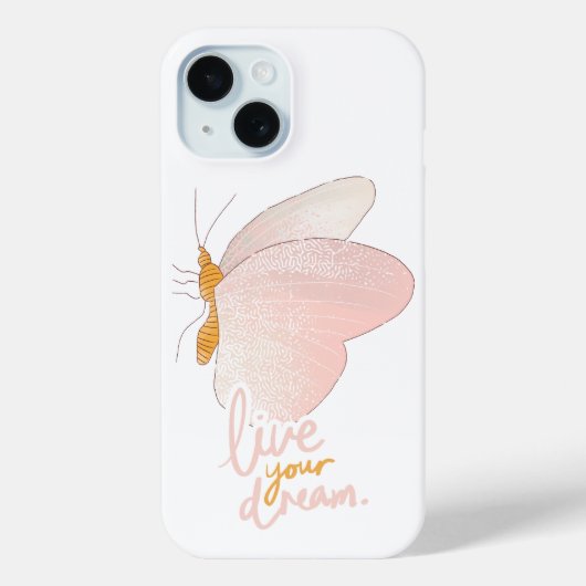 Leef Je Droom Aesthetic Perzik Vlinder iPhone Case-Mate iPhone Case (Achterkant)