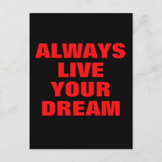 Leef je droom altijd Motivatie Briefkaart (Voorkant)