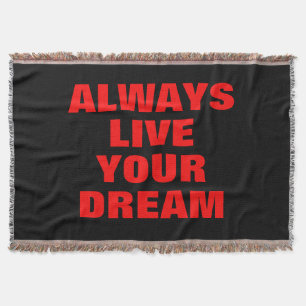 Leef je droom altijd Motivatie Deken