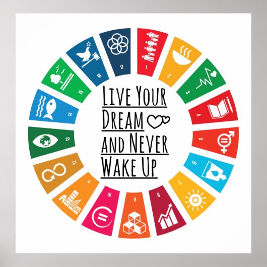 Leef je droom en maak nooit een graadje wakker poster (Voorkant)