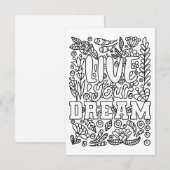 Leef je droom Kleur je eigen notitie Kaart (Voorkant / Achterkant)