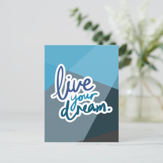 Leef je droom | Motivatie typografie Briefkaart (Staand voorkant)