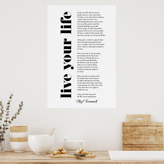 Leef je leven bij Tecumseh Poster (Keuken)