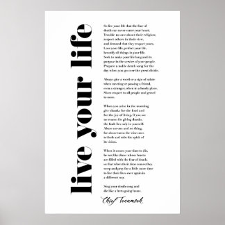 Leef je leven bij Tecumseh Poster