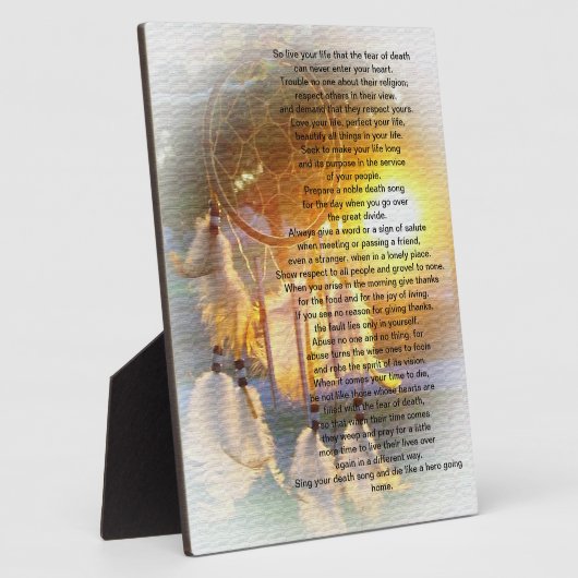 Leef je leven, Chief Tecumseh dreamcatcher Fotoplaat (Zijkant)