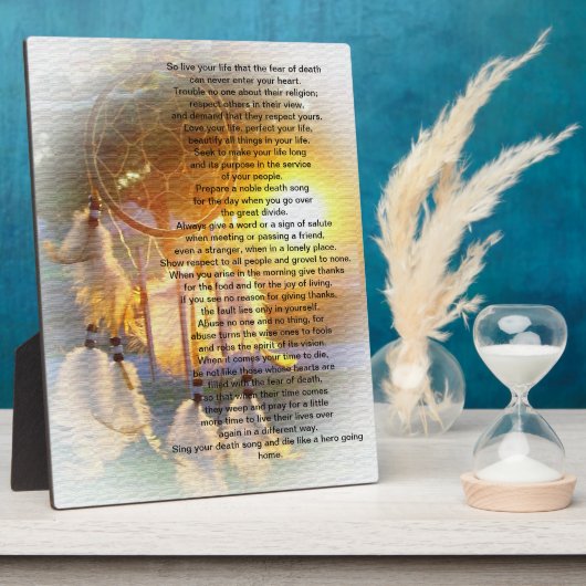 Leef je leven, Chief Tecumseh dreamcatcher Fotoplaat (Zijkant)