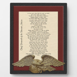 Leef je leven, Chief Tecumseh gouden adelaar plaqu Fotoplaat