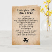 Leef je leven... Dog Qualities Kaart (Gele Bloem)