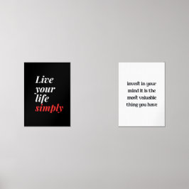 Leef je leven eenvoudig muurkunst sets