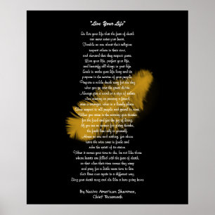 "Leef je leven" Gouden veer van Chief Tecumseh Poster