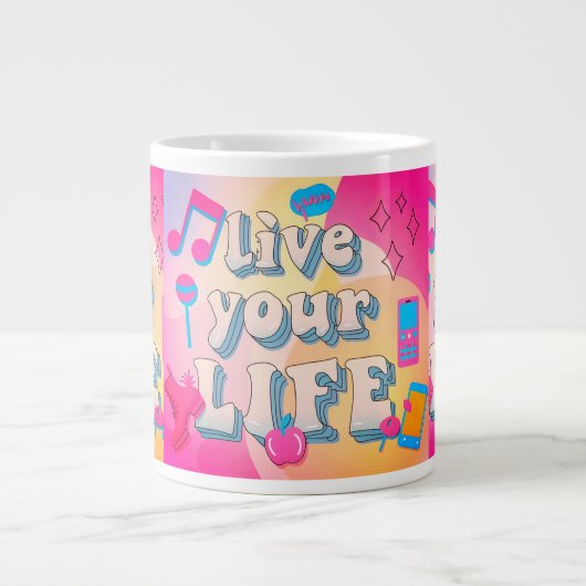 Leef je leven grote koffiekop (Voorkant)