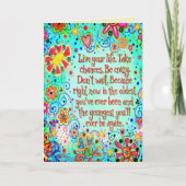 Leef je leven Inspirerend Quote Inspirivity Kaart (Voorkant)