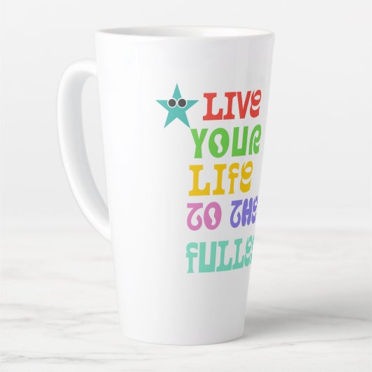 Leef je leven met de grootste latte mok (Linkerhoek)