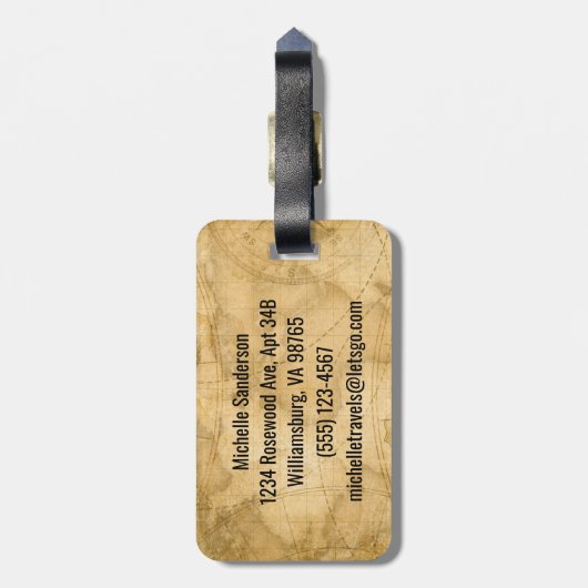 Leef je leven met een compass Custom Bag Bagagelabel (Achterkant verticaal)