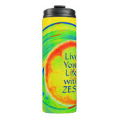 Leef je leven met Zest Heldere Kleurrijke Citrus Thermosbeker (Voorkant)