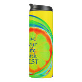 Leef je leven met Zest Heldere Kleurrijke Citrus Thermosbeker (Geroteerd rechts)