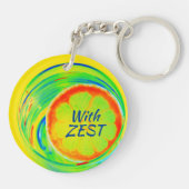 Leef je leven met Zest Psychedelic Citrus Sleutelhanger (Achterkant)