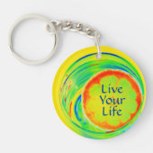 Leef je leven met Zest Psychedelic Citrus Sleutelhanger (Voorkant)