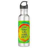 Leef je leven met Zest Psychedelic Pop Art Waterfles (Voorkant)