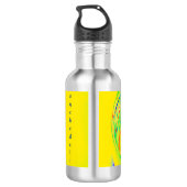 Leef je leven met Zest Psychedelic Pop Art Waterfles (Achterkant)