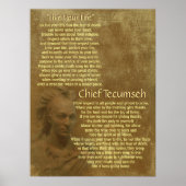 "Leef je leven" op oud perkament, Chief Tecumseh Poster (Voorkant)