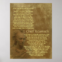 "Leef je leven" op oud perkament, Chief Tecumseh
