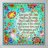 Leef je leven Quote  Bloemen Poster (Voorkant)