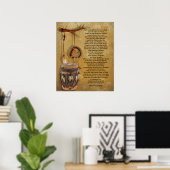 "Leef je leven" Tecumseh Dreamweaver en Drum Poster (Thuiskantoor)