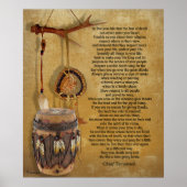 "Leef je leven" Tecumseh Dreamweaver en Drum Poster (Voorkant)