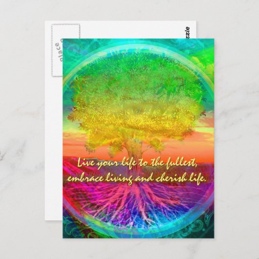 Leef je leven tot het uiterste briefkaart (Voorkant / Achterkant)