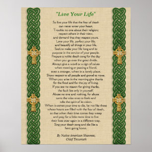 "Leef je leven" van Chief Tecumseh Poster