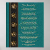 "Leef je leven" van Chief Tecumseh Poster (Voorkant)