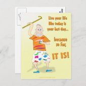 Leef je leven zoals vandaag je laatste dag is briefkaart (Voorkant / Achterkant)