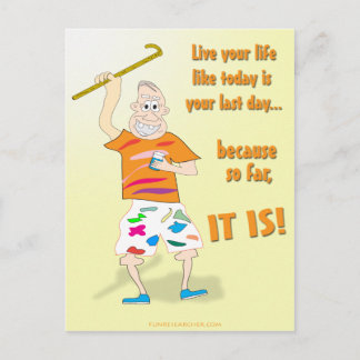 Leef je leven zoals vandaag je laatste dag is briefkaart