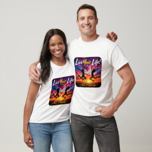 Leef je leven Zonsondergang Inspiratief ontwerp T-shirt