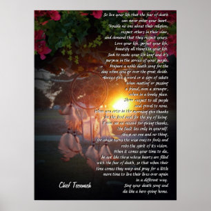 "Leef je leven" zonsondergang Tecumseh Dreamweaver Poster