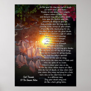"Leef je leven" zonsondergang Tecumseh Dreamweaver Poster