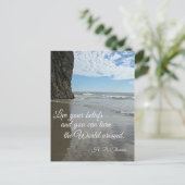 Leef je overtuigingen en je kunt de wereld verande briefkaart (Staand voorkant)