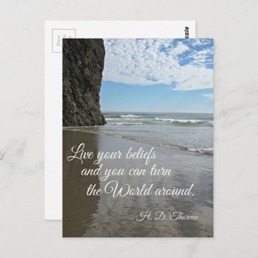 Leef je overtuigingen en je kunt de wereld verande briefkaart (Voorkant / Achterkant)