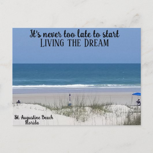 Leef je stranddroom briefkaart (Voorkant)